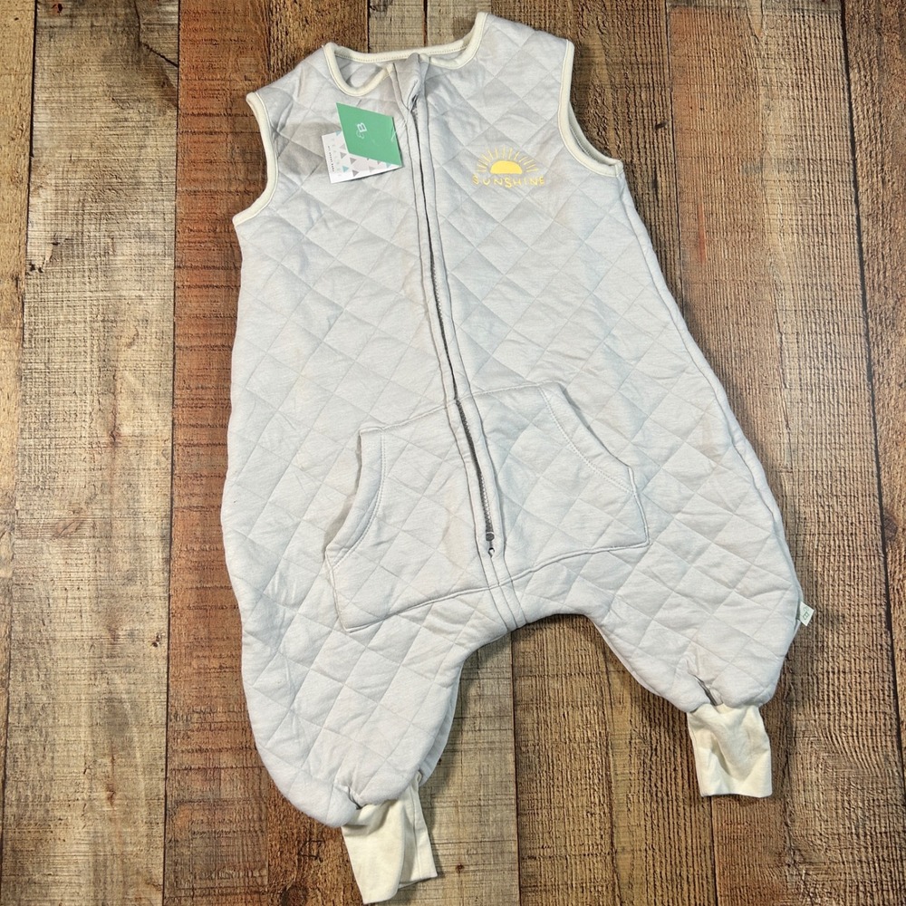 Tealbee Gray Quilted Bamboo Organic Cotton Dreamsuit Sleep Sack 12M - 2T